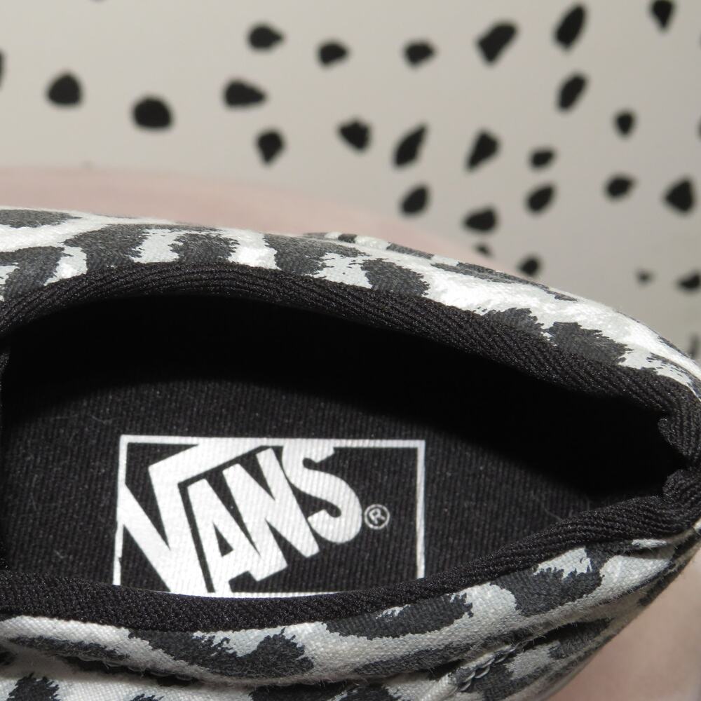 Vans White Snow Leopard Print Low Top Sneakers - Picture 6 of 8